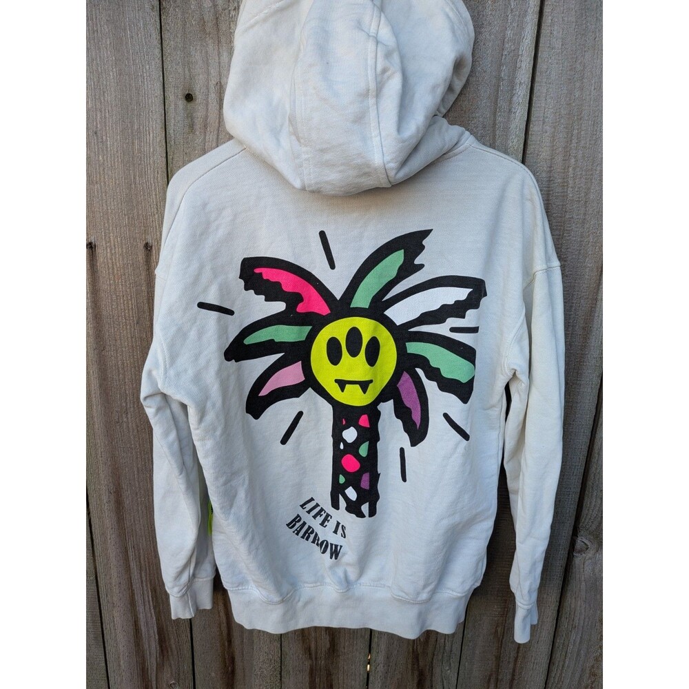 Barrow Official Hoodie Small White Streetwear Missing Drawstring